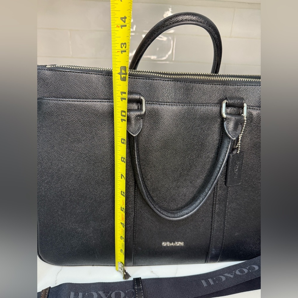 Coach F54775 Perry Metro Blk Leather Triple Compartment Briefcase w/ hang tag - Picture 8 of 12